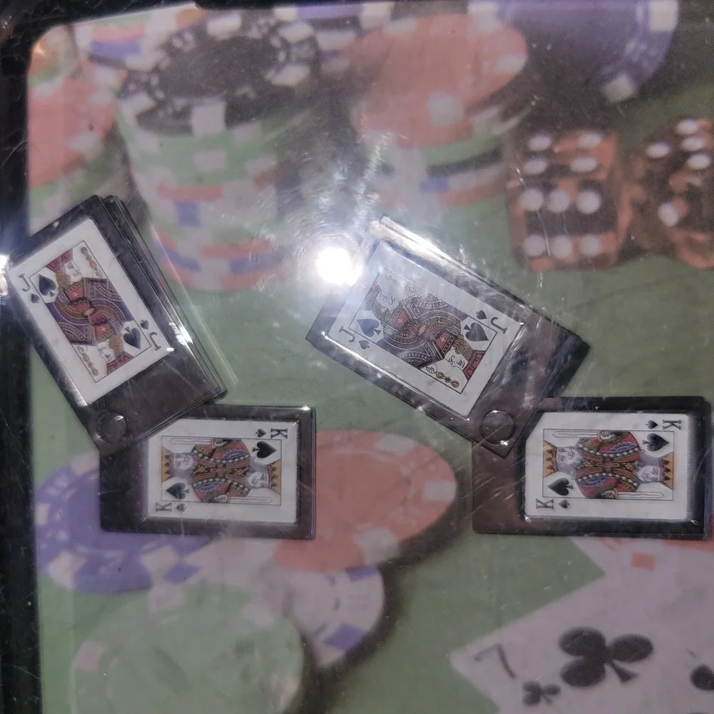 Macy's Exclusive Men's Poker Card Cufflinks Gift Set NEW casino rare dead stock
